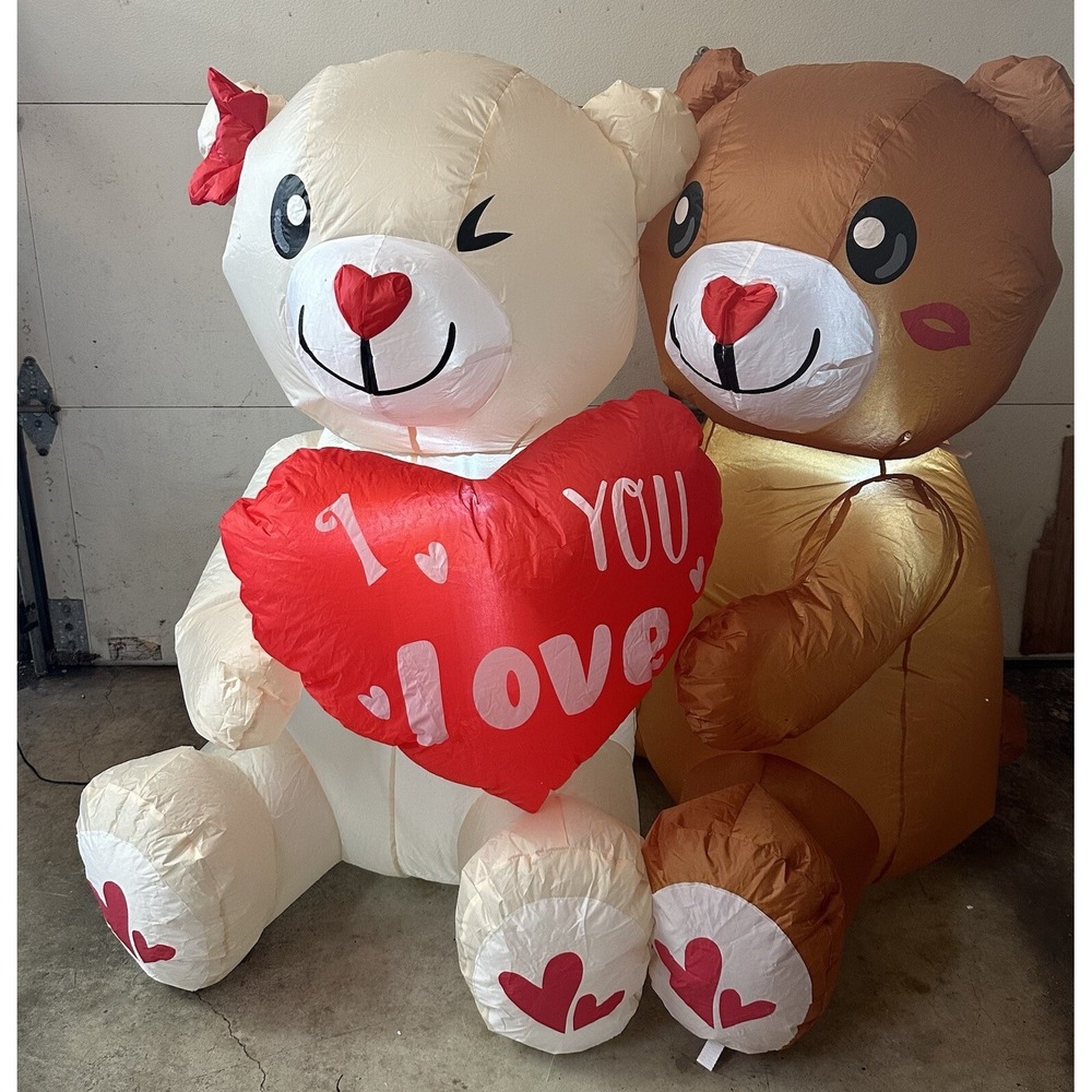 I Love You Valentine's Day Inflatable Bears with Heart Blow up Decoration...